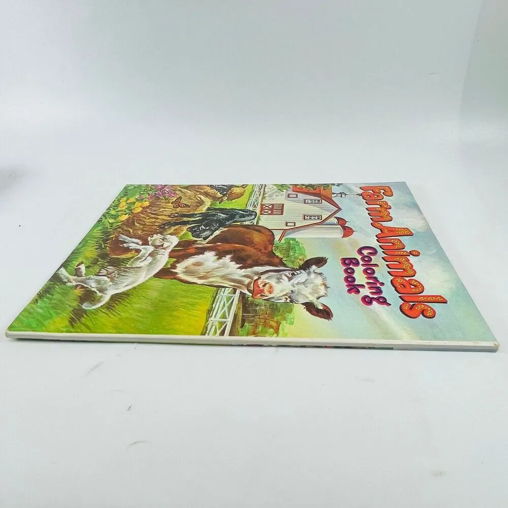 Farm Animals Coloring Book Western Publishing 1960 Vintage Paperback Uncolored